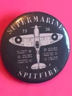Supermarine Spitfire Pin Buttons WW2 World War Two 1936 Plane badge