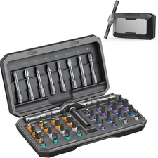 42 in 1 Magnetic Screwdriver Set, Multi Bit DIY Ratchet Set Gray 