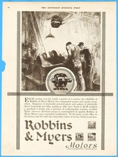 1921 Robbins & Myers Electric Motors Springfield Ohio Brantford ON R&M Print Ad