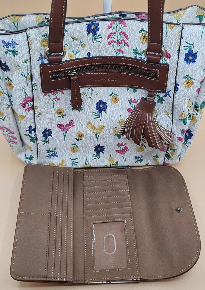 Bolso de hombro y billetera St John’s Bay botánico floral Quincy 4 carteles Foto 2 de 4
