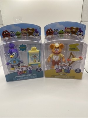 Disney Junior Poseable Muppet Babies Figures Fozzie Bear & Summer Penguin NIB