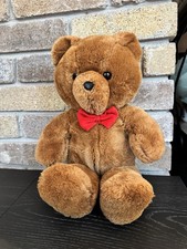 Dakin Fun Farm Honey Jo Brown Teddy Bear 1986 20  Plush Red Bow Tie Stuffed