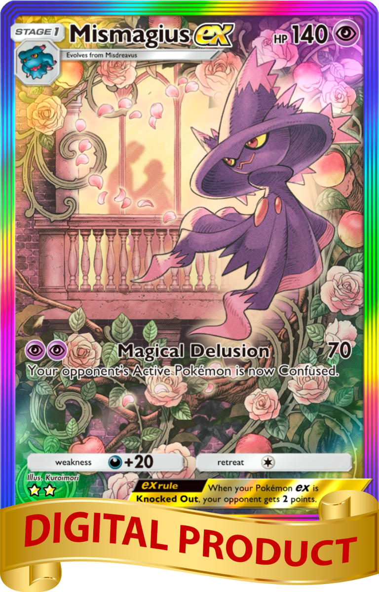 Pokemon Pocket TCG Card 2 Star Full Rainbow Mismagius EX Space Smackdown  DIGITAL