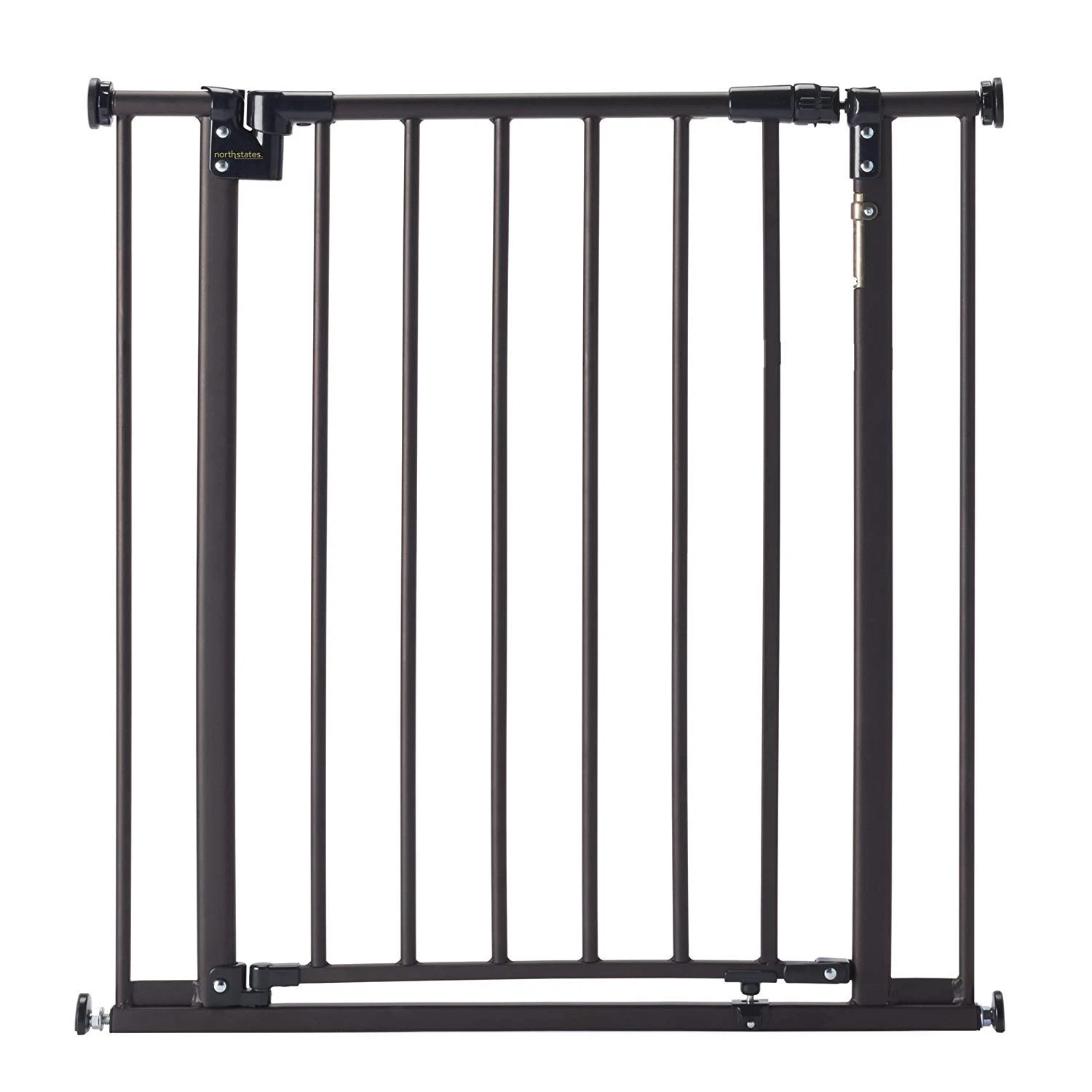Light the Way Baby Gate - Adjustable Metal Safety Gate with LED - Matte Bronze