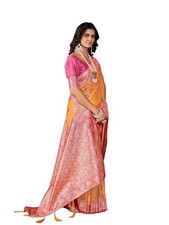 Cotton Banarasi Silk Saree for Women With Unstitched Blouse Piece