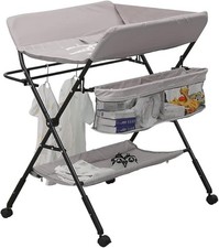 Portable Folding Baby Changing Table with Wheels Multi‑use Nursery Organiser