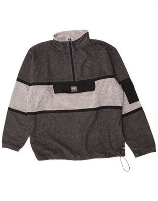 MC Kee's Herren Zip Neck Fleece Pullover XL Grau Colourblock Polyester DD03