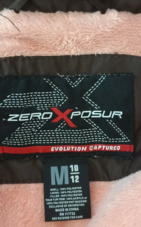 Zero Xposur девочек коричневый пуховик куртка размер средний - Изображение 4 из 4