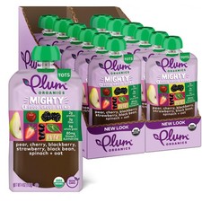 Plum Organics Mighty 4 Organic Toddler Food Pear Cherry Blackberry Strawberry