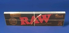 RAW King Size Slim Black Classic Natural Rolling Paper Filter Unbleached 32/per