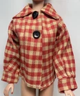 Excellent Vintage Barbie Fashion Doll Clone Hong Kong Top Red Gingham Top Shirt