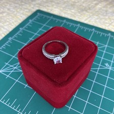 Engagement or cocktail Ring - Size 6 - Cubic Zirconia - Rhodium Plated - 6A 