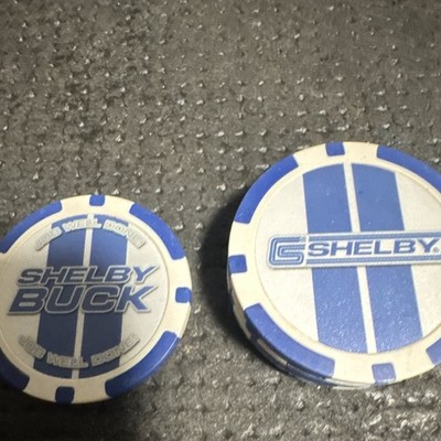 Shelby Shelby Buck Promotional Poker Chips, Blue & White (2 Chips)