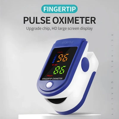 Finger Pulse Oximeter Oxygen Monitor Heart Rate Checker for Adults and Kids Use