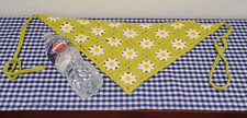 Unbranded Head Scarf Crochet White Daisies In Green Triangle Crocheted Bandana