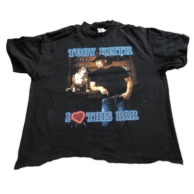 Vtg Toby Keith I Love This Bar Faded Shirt XL Tour Country Music Grunge 90s Y2K