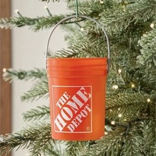 The Home Depot Orange Bucket Christmas Ornament Hanging Decorative