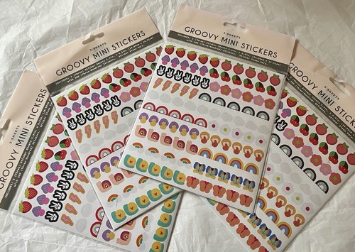 3 BLATT GROOVIGE MINI-AUFKLEBER. Vier Packungen Lot Deal Holdings Inc Regenbögen Etc - Bild 4 von 5