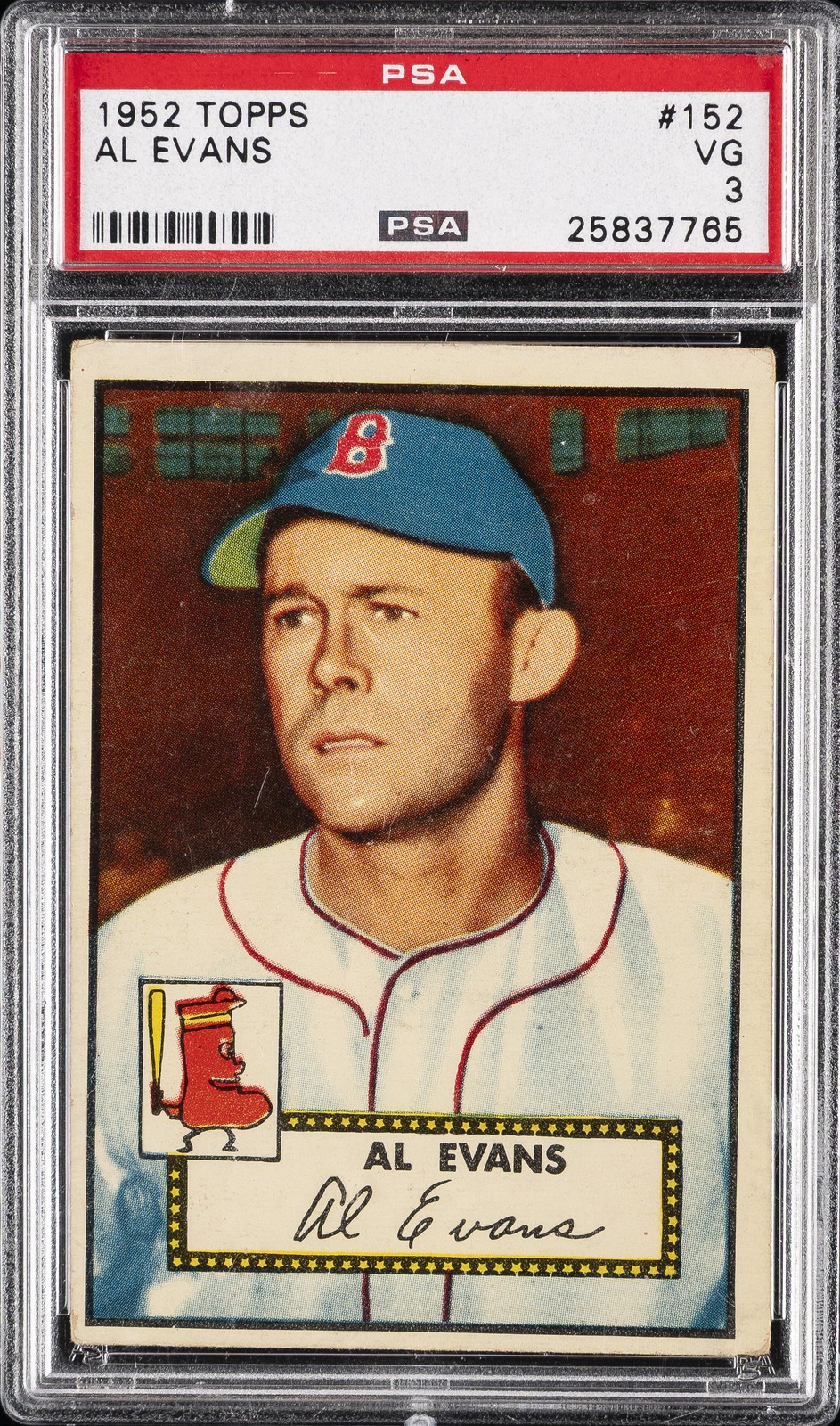 1952 TOPPS #152 AL EVANS PSA 3