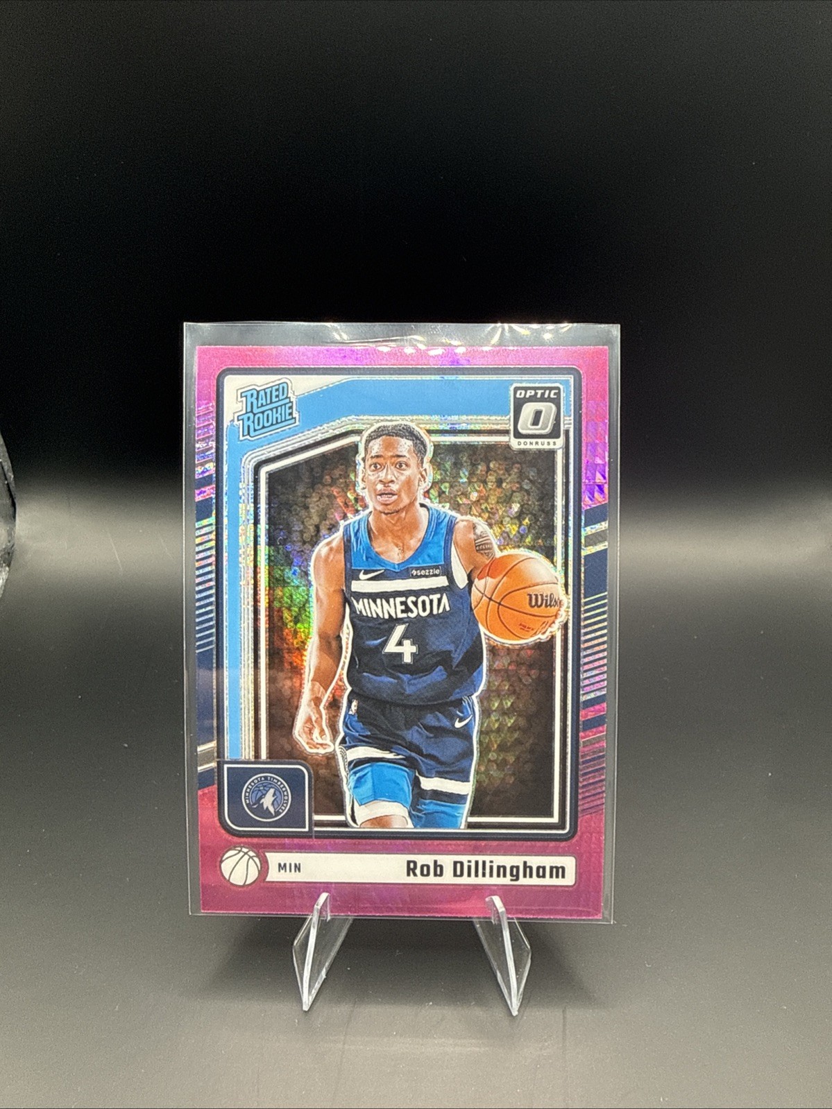 2024-25 Panini Donruss Optic - Rated Rookie Rob Dillingham #259 Pink Hyper Prizm