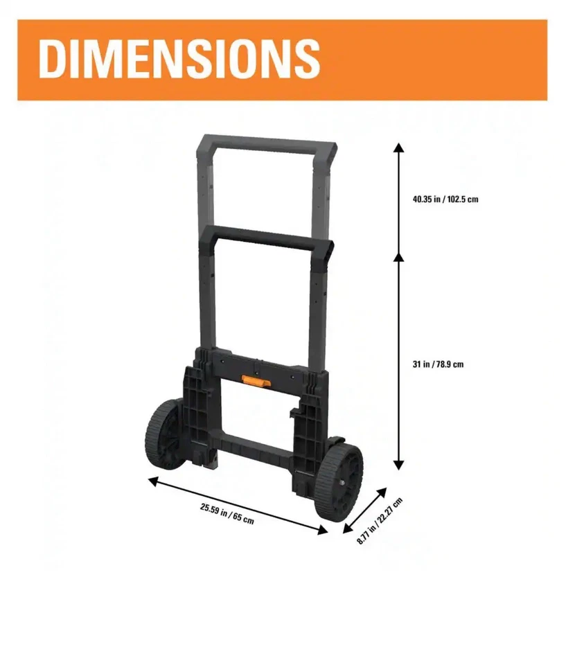 RIDGID Rolling Tool Box Cart 9in Wheels Pro Gear 2.0 Attachment Heavy Duty Resin - Image 4 of 4