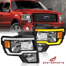 For 2009-2014 Ford F150 F-150 LED DRL Headlights Assembly Left + Right