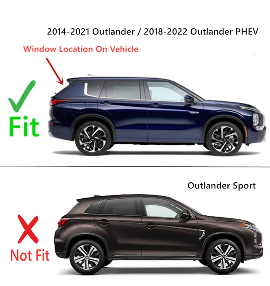 Fits 2014-2021 Mitsubishi Outlander 2018-2022 PHEV Rear Back Window Glass Heated - Imagem 3 de 4