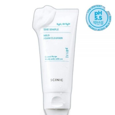 SCINIC The Simple Mild Foam Cleanser 120ml Slightly-Acidic Cleanser KOREA MADE