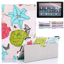 New Amazon Fire 7" 2022 Case, 12th Generation Folio Leather Smart Stand Cover