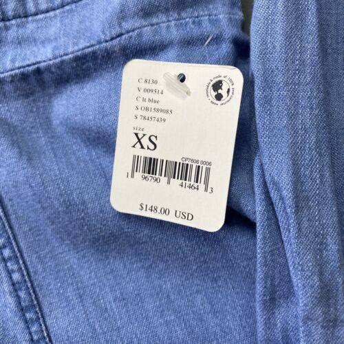 Free People Kleid Damen XS blau Sammi Denim Minikleid Druckknopf neu mit Etikett $ 148 - Bild 2 von 11