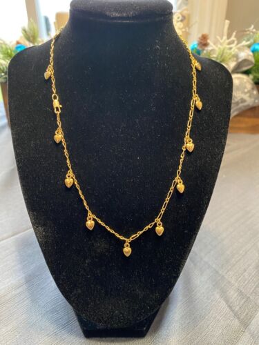 18-inch Gold Bonded Chain - Puff Hearts Design - 18k Layered Gold - Picture 1 of 2