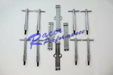 SB Chevy Chrome Short T-Bar Valve Cover Hold Down Kit SBC 283 327 350 Bolts Tabs