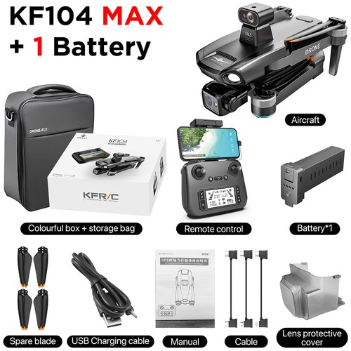 KF104 MAX 4K FPV GPS 3Achsen Gimbal Anti Shake 6KM Quadcopter Faltbare RC Drohne - Bild 27 von 36