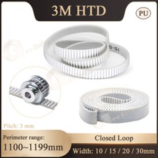 3M HTD PU Timing Belt Synchronous 1100mm Perimeter Closed Loop for Pulley CNC 3D