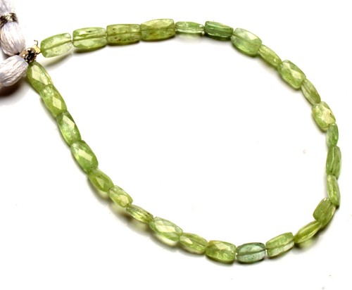 Natural Mint Green Kyanite Gems 8x5 mm Size Faceted Nugget Beads 9" Strand - Picture 4 of 8