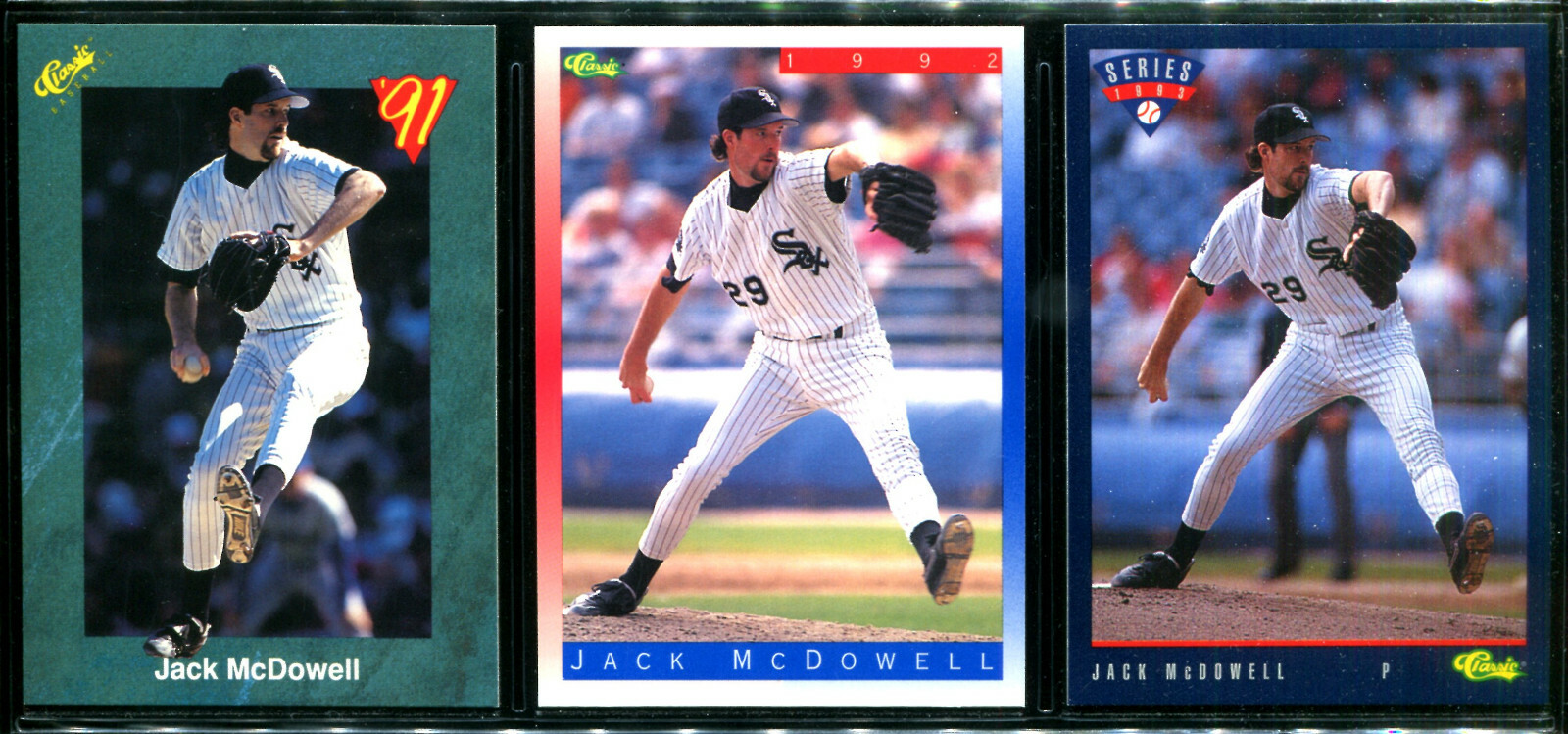 JACK MCDOWELL CHICAGO WHITE SOX 3 Different Classic Baseball Cards