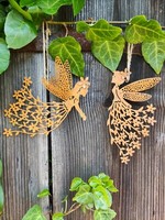 Deko HäNger Elfen Feen 2Er Set Gartendeko Blumen Rost MetallhäNger Blumen