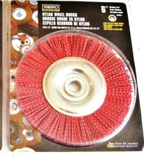  MIBRO 6" NYLON WHEEL BRUSH MEDIUM GRIT BENCH GRINDER 5/8 1/2 ARBOR 889511 WIRE