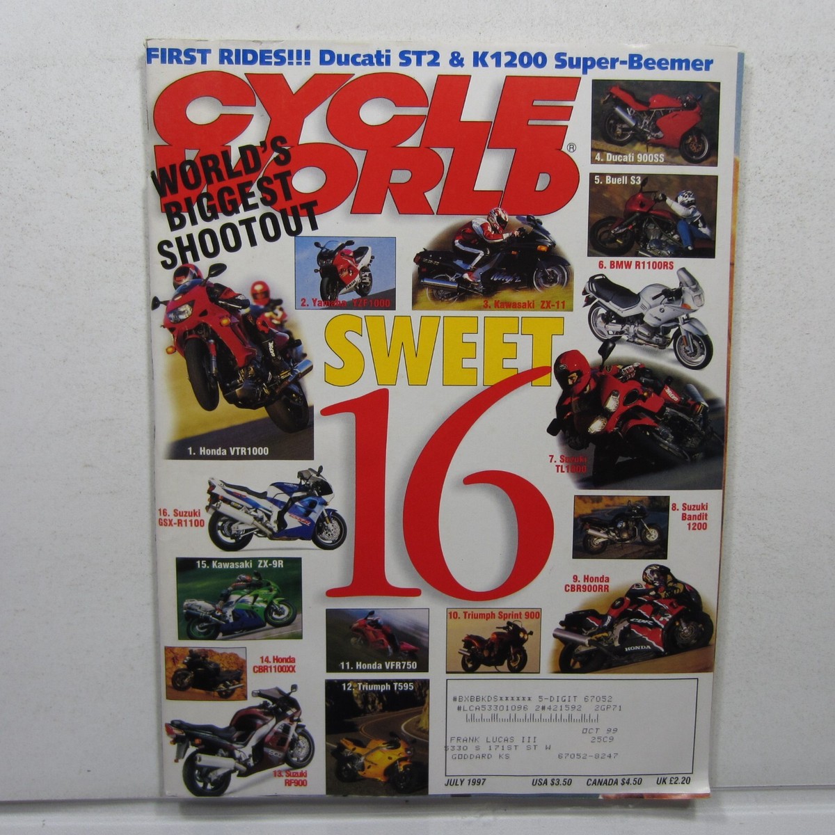 Cycle World Jul 1997 Vol 36 No 7 Ducati ST2, BMW K1200RS, Ducati