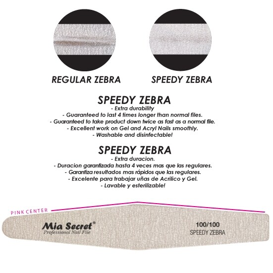 Mia Secret - NAIL FILE - SPEEDY ZEBRA DIAMOND #100 (Z03-D 100/100