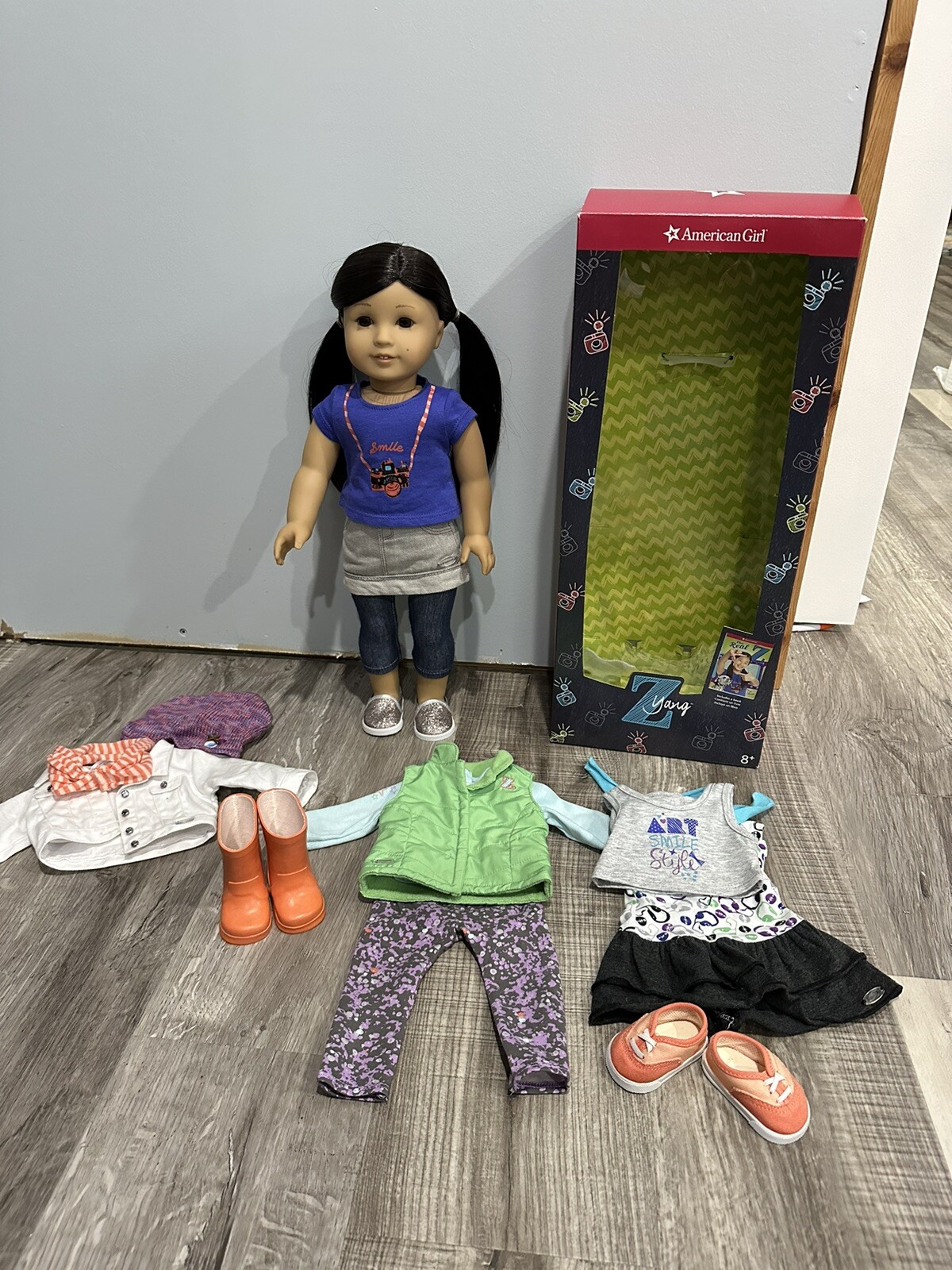American Girl Doll Z Yang and Meet Accessories Lot W/extra Outfits eBay