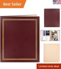 Archival Quality Burgundy Scrapbook with 50 Jumbo Pages for Life's Celebrations