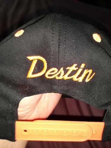 NEW Destin Florida Hat Trucker Snapback NEON Orange Embroidered Unisex Cap  - Picture 5 of 7