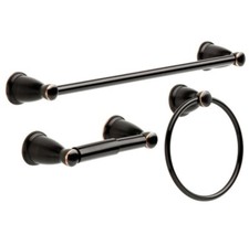 Kinla Bathroom Set Oil Rubbed Bronze ORB 24" Towel Bar Ring toilet Paper NIB