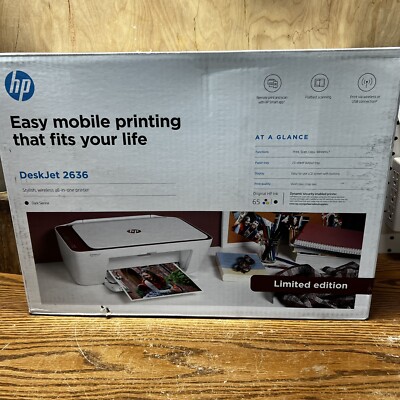 HP Desk Jet 2636 Wireless Printer-Copy-Scan Limited Edition NEW In Box CN94U8B5C