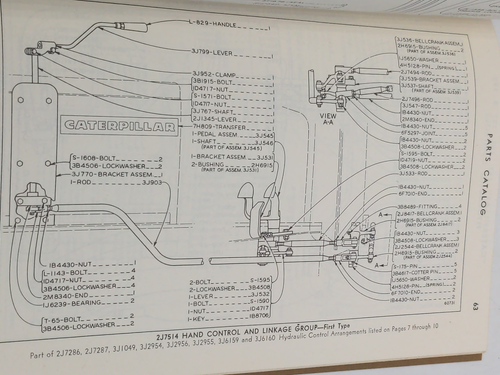 CAT Caterpillar 163 165 182 192 HYDRAULIC CONTROL Parts Catalog 38 39 41 42 69F1 - Picture 11 of 15