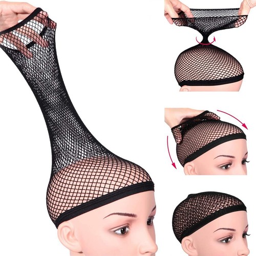 Wig Cap, 4Pcs Mesh Net Wig Caps Weaving Hair Net for Wig Close End Fishnet Wig C