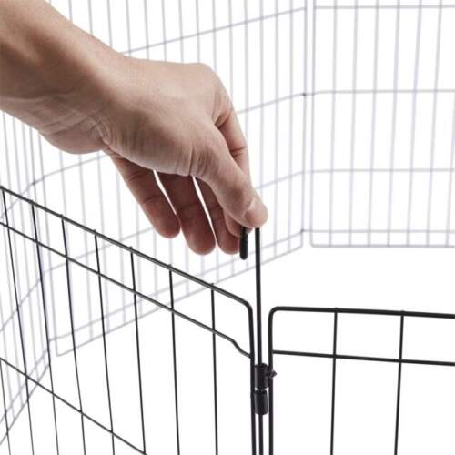 New Pet Dog Playpen Enclosure Cage 8 Panel Puppy Fence Play Pen Foldable Metal - Picture 3 of 6
