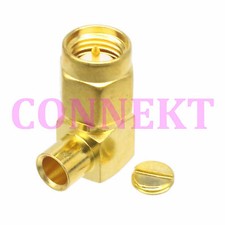 10pcs SMA male plug right angle solder 0.141" RG402 RF connector