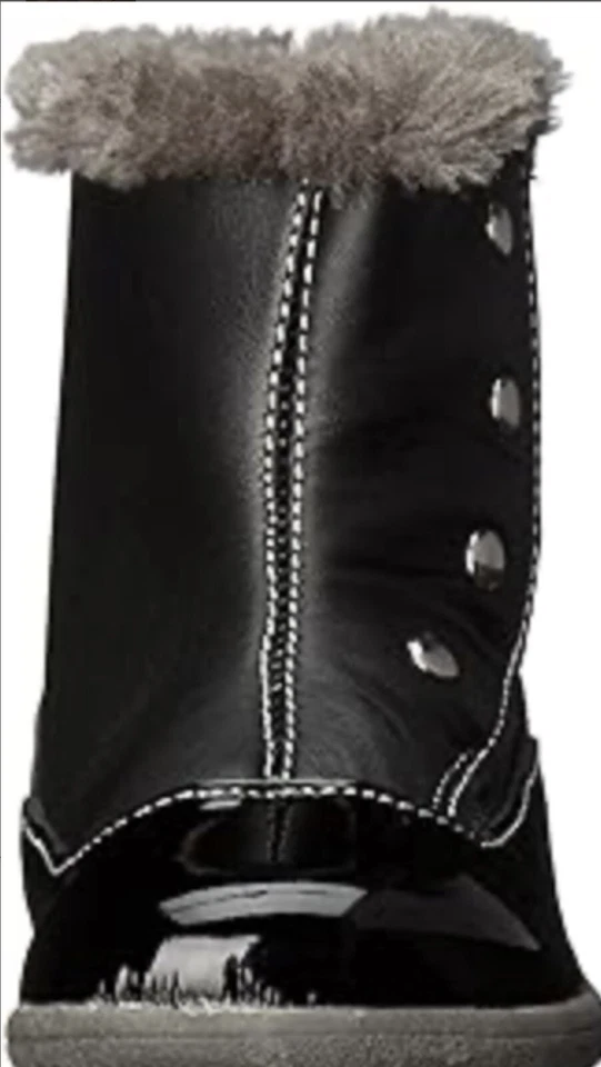 See Kai Run BNIB Amelia Black Leather Toddler Fur lined Side Open Boot Size 5.5T - Image 4 of 4